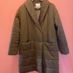Madewell Duvet Puffer Coat, Medium, Kale